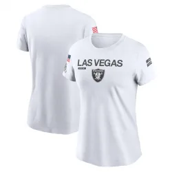 Women's Las Vegas Raiders No. Legend 2024 Salute To Service Performance T-Shirt - White