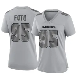 Women's Leki Fotu Las Vegas Raiders No.95 Game Atmosphere Fashion Jersey - Gray