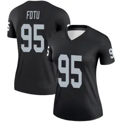 Women's Leki Fotu Las Vegas Raiders No.95 Legend Jersey - Black