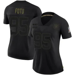 Women's Leki Fotu Las Vegas Raiders No.95 Limited 2020 Salute To Service Jersey - Black