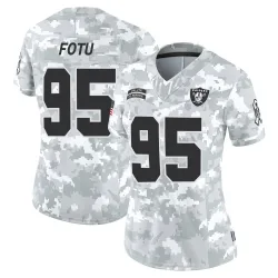 Women's Leki Fotu Las Vegas Raiders No.95 Limited 2024 Salute to Service Jersey - Arctic Camo