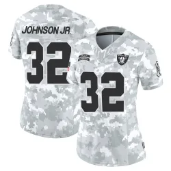 Women's Lonnie Johnson Jr. Las Vegas Raiders No.32 Limited 2024 Salute to Service Jersey - Arctic Camo
