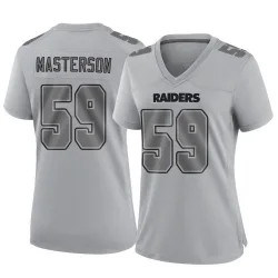Women's Luke Masterson Las Vegas Raiders No.59 Game Atmosphere Fashion Jersey - Gray