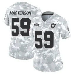 Women's Luke Masterson Las Vegas Raiders No.59 Limited 2024 Salute to Service Jersey - Arctic Camo
