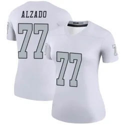 Women's Lyle Alzado Las Vegas Raiders No.77 Legend Color Rush Jersey - White