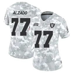 Women's Lyle Alzado Las Vegas Raiders No.77 Limited 2024 Salute to Service Jersey - Arctic Camo