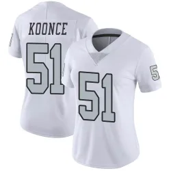 Women's Malcolm Koonce Las Vegas Raiders No.51 Limited Color Rush Jersey - White
