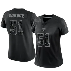 Women's Malcolm Koonce Las Vegas Raiders No.51 Limited Reflective Jersey - Black