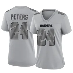 Women's Marcus Peters Las Vegas Raiders No.24 Game Atmosphere Fashion Jersey - Gray
