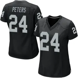 Women's Marcus Peters Las Vegas Raiders No.24 Game Team Color Jersey - Black