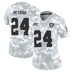 Women's Marcus Peters Las Vegas Raiders No.24 Limited 2024 Salute to Service Jersey - Arctic Camo