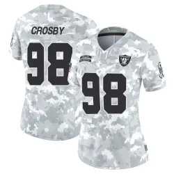 Women's Maxx Crosby Las Vegas Raiders No.98 Limited 2024 Salute to Service Jersey - Arctic Camo