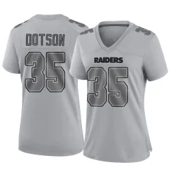 Women's Mello Dotson Las Vegas Raiders No.35 Game Atmosphere Fashion Jersey - Gray