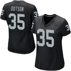 Women's Mello Dotson Las Vegas Raiders No.35 Game Team Color Jersey - Black