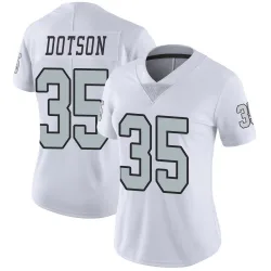 Women's Mello Dotson Las Vegas Raiders No.35 Limited Color Rush Jersey - White