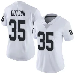 Women's Mello Dotson Las Vegas Raiders No.35 Limited Vapor Untouchable Jersey - White