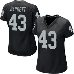 Women's Michael Barrett Las Vegas Raiders No.43 Game Team Color Jersey - Black