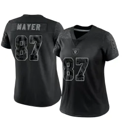 Women's Michael Mayer Las Vegas Raiders No.87 Limited Reflective Jersey - Black