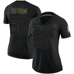 Women's Otis Sistrunk Las Vegas Raiders No.60 Limited 2020 Salute To Service Jersey - Black