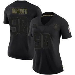 Women's Ovie Oghoufo Las Vegas Raiders No.90 Limited 2020 Salute To Service Jersey - Black