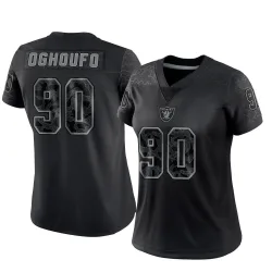 Women's Ovie Oghoufo Las Vegas Raiders No.90 Limited Reflective Jersey - Black