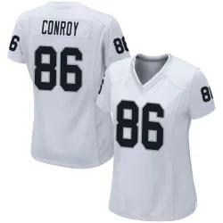 Women's Pat Conroy Las Vegas Raiders No.86 Game Jersey - White