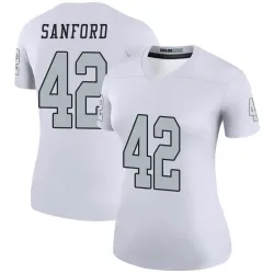 Women's Phalen Sanford Las Vegas Raiders No.42 Legend Color Rush Jersey - White