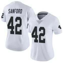 Women's Phalen Sanford Las Vegas Raiders No.42 Limited Vapor Untouchable Jersey - White