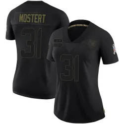 Women's Raheem Mostert Las Vegas Raiders No.31 Limited 2020 Salute To Service Jersey - Black