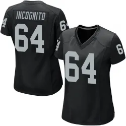 Women's Richie Incognito Las Vegas Raiders No.64 Game Team Color Jersey - Black