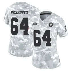 Women's Richie Incognito Las Vegas Raiders No.64 Limited 2024 Salute to Service Jersey - Arctic Camo
