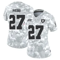 Women's Sam Webb Las Vegas Raiders No.27 Limited 2024 Salute to Service Jersey - Arctic Camo