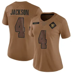Women's Shedrick Jackson Las Vegas Raiders No.4 Limited 2023 Salute To Service Jersey - Brown