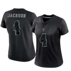 Women's Shedrick Jackson Las Vegas Raiders No.4 Limited Reflective Jersey - Black