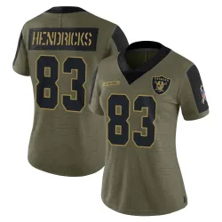 Women's Ted Hendricks Las Vegas Raiders No.83 Limited 2021 Salute To Service Jersey - Olive