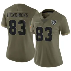 Women's Ted Hendricks Las Vegas Raiders No.83 Limited 2022 Salute To Service Jersey - Olive