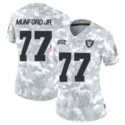 Women's Thayer Munford Jr. Las Vegas Raiders No.77 Limited 2024 Salute to Service Jersey - Arctic Camo