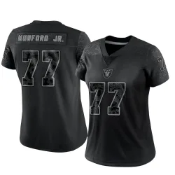 Women's Thayer Munford Jr. Las Vegas Raiders No.77 Limited Reflective Jersey - Black
