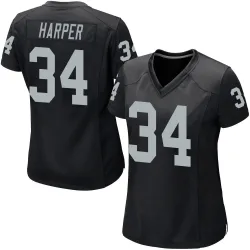 Women's Thomas Harper Las Vegas Raiders No.34 Game Team Color Jersey - Black