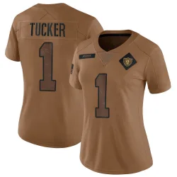 Women's Tre Tucker Las Vegas Raiders No.1 Limited 2023 Salute To Service Jersey - Brown