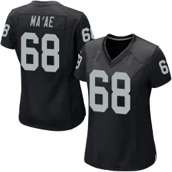 Women's Treven Ma'ae Las Vegas Raiders No.68 Game Team Color Jersey - Black