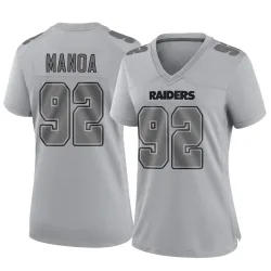 Women's Tyler Manoa Las Vegas Raiders No.92 Game Atmosphere Fashion Jersey - Gray