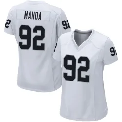 Women's Tyler Manoa Las Vegas Raiders No.92 Game Jersey - White