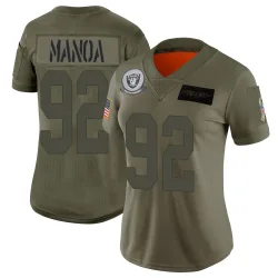 Women's Tyler Manoa Las Vegas Raiders No.92 Limited 2019 Salute to Service Jersey - Camo