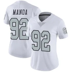Women's Tyler Manoa Las Vegas Raiders No.92 Limited Color Rush Jersey - White