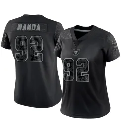 Women's Tyler Manoa Las Vegas Raiders No.92 Limited Reflective Jersey - Black