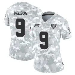 Women's Tyree Wilson Las Vegas Raiders No.9 Limited 2024 Salute to Service Jersey - Arctic Camo