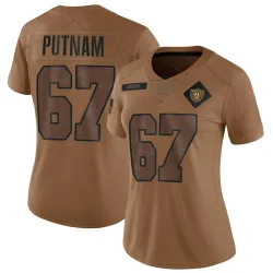 Women's Will Putnam Las Vegas Raiders No.67 Limited 2023 Salute To Service Jersey - Brown