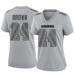 Women's Willie Brown Las Vegas Raiders No.24 Game Atmosphere Fashion Jersey - Gray