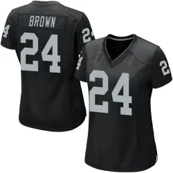 Women's Willie Brown Las Vegas Raiders No.24 Game Team Color Jersey - Black